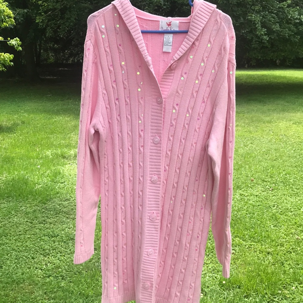 Light pink swing sweater/jacket/sway cape